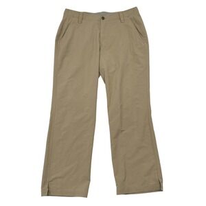 Under Armour Golf Pants Mens Size 34 x 28 Tan Performance Stretch Striaght Leg